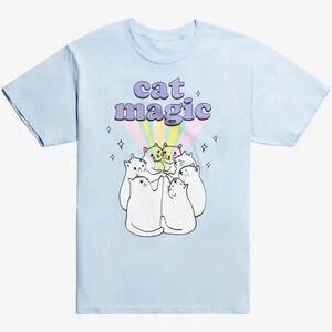 MAD‎ Engine Cat Rainbow Magic Short Sleeve T-Shirt Size Small